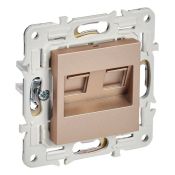 Розетка встраиваемая компьютерная двойная IEK SKANDY SK-K20-1-K98 SK-K03Sa RJ45 кат.5E песочный