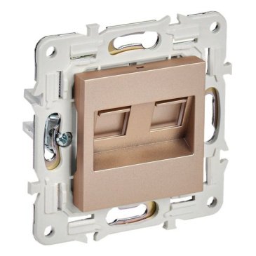 Розетка встраиваемая компьютерная двойная IEK SKANDY SK-K20-1-K98 SK-K03Sa RJ45 кат.5E песочный