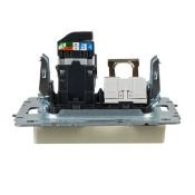 Розетка двойная RJ11+RJ45 кат.5E РК/Т12-БрКр бежевый BR-KT20-O-1-K10 BRITE IEK