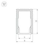 алюминиевый профиль S-LUX SL-MINI-8-H12-2000 ANOD 023714