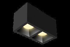 Накладной светильник  24W Белый теплый KUB X2 BB 220V диммируемый двойной куб черный
