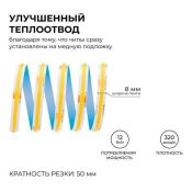 Светодиодная лента Белый COB 24V 12W/m 320Led/метр 00-383 PRO 8мм IP20