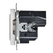 Штепсельная розетка встраиваемая IEK BRITE 16А BR-R14-16-U22-018-K91 РЮш11-1-БрАБ с з/к и шторками с USB A+C 18Вт арктический белый