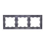Рамка пластик 3 поста IEK BRITE BR-M32-K46 РУ-3-БрС сталь