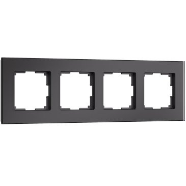 Рамка стеклянная 4 поста WERKEL Senso W0043108 черный