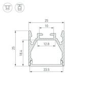 алюминиевый профиль LINE-2525-2000 ANOD 053804