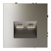 Розетка компьютерная встраиваемая VOLTUM S70 двойная RJ45+RJ45 кат.6 шелк