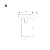 Магнитный трековый светильник 5W Белый теплый MAG-MICROCOSM-SPOT-R35 36deg 24V черный 043252