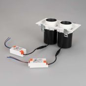 Встраиваемый светильник  20W Белый теплый 031362 LTD-PULL-S110x210-2x10W 3000K 24deg  220V IP20 двойной поворотно-выдвижной  цилиндр белый