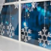 гирлянда БАХРОМА Белый с насадками «Снежинки» 150 LED, IP20