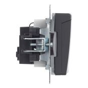 Штепсельная розетка встраиваемая IEK BRITE 16А BR-R16-16-44-K53 РСбш10-3-44-БрГ с з/к и шторками с крышкой графит IP44