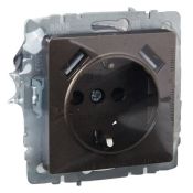Штепсельная розетка встраиваемая IEK BRITE 16А BR-R14-16-U21-D21-K45 РЮш10-1-БрТБ с з/к и шторками с USB A+A 2,1А бронза