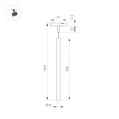 Магнитный трековый светильник 3W Белый теплый MAG-MICROCOSM-SPOT-HANG-R18-L500 36deg 24V черный 043269