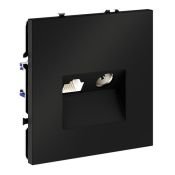 Розетка телевизионная встраиваемая VOLTUM S70 TV+RJ45 кат. 6 черный матовый