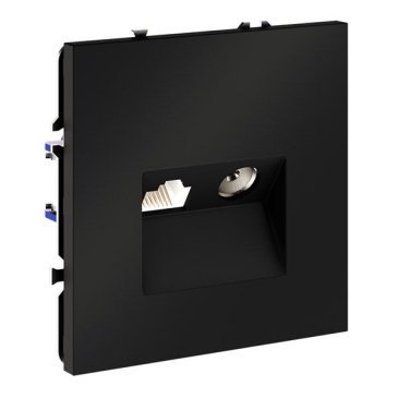 Розетка телевизионная встраиваемая VOLTUM S70 TV+RJ45 кат. 6 черный матовый