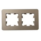 Рамка металлическая 2 поста IEK BRITE BR-M22-M-01-K49 РУ-2-1-Бр латунь RE