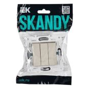 Выключатель встраиваемый трехклавишный IEK SKANDY SK-V30-0-10-K37 SK-V11Sh шампань