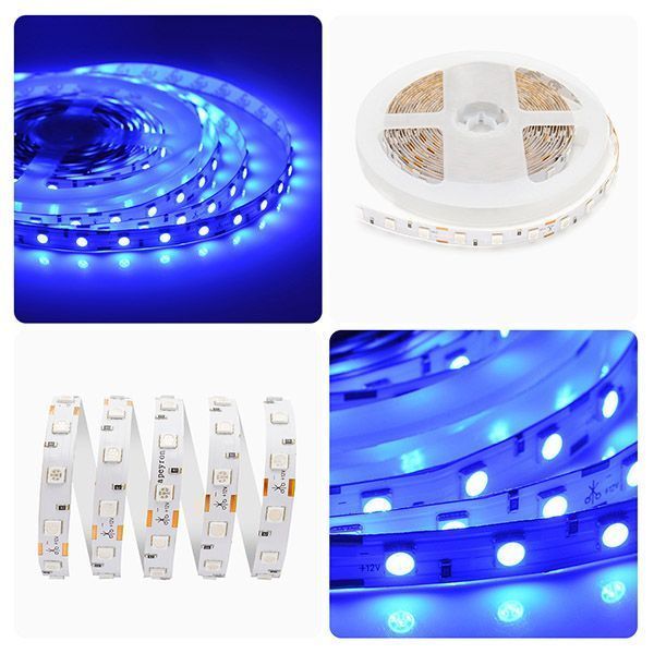 Светодиодная лента Синий 5050 12V 14.4W/m 60Led/метр 50BL Стандарт 10мм IP20 5м блистер Светодиодная лента Синий 5050 12V 14.4W/m 60Led/метр 50BL Стандарт 10мм IP20 5м блистер