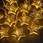 гирлянда НИТЬ Белый теплый с насадками «Звёздочка» 4м прозрачная нить, 20 LED IP20  220 В