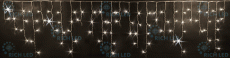 гирлянда БАХРОМА   8W Белый теплый, Rich LED RL-i3*0.5F-T/WW, прозрачный провод 3x0.5 м., соединяемая, 220V, 112 Led, IP54, мерцание