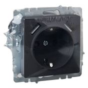 Штепсельная розетка встраиваемая IEK BRITE 16А BR-R14-16-U21-D21-K53 РЮш10-1-БрГ с з/к и шторками с USB A+A 2,1А графит