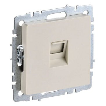 Розетка встраиваемая компьютерная одиночная IEK BRITE BR-K10-2-K10 РК11-БрКр RJ45 кат.6 бежевый