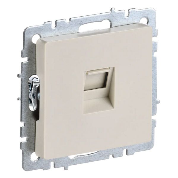 Розетка встраиваемая компьютерная одиночная IEK BRITE BR-K10-2-K10 РК11-БрКр RJ45 кат.6 бежевый