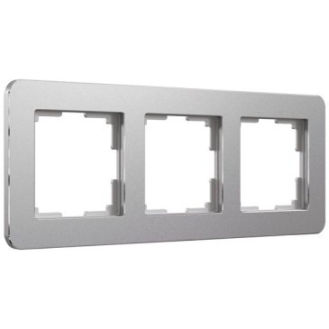 Рамка металлическая 3 поста WERKEL Platinum W0032606 алюминий