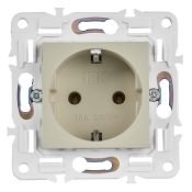 Штепсельная розетка встраиваемая IEK SKANDY 16А SK-R11-16-K10 SK-R05B с з/к без з/ш арктический бежевый