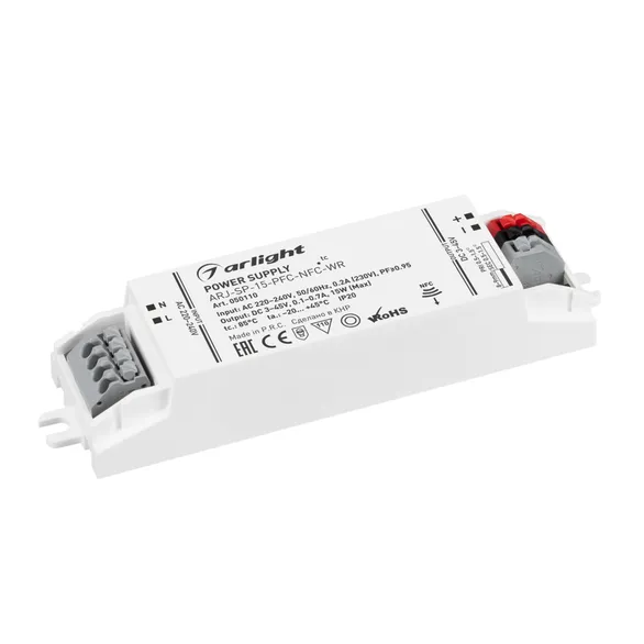 блок питания токовый (AC-DC)   100-700mA  15W 050110 ARJ-SP-15-PFC-NFC-WR пластик