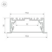 алюминиевый профиль S2-LUX с экраном S2-LINIA94-F-2500 ANOD+OPAL  021178