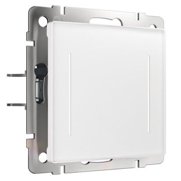 Выключатель встраиваемый двухклавишный с подсветкой сенсорный с Wi-Fi WERKEL W4523001 белый матовый