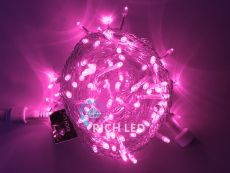 гирлянда НИТЬ Розовый  RL-S10C-220V-T/P, прозрачный провод 10 м., соединяемая, 220V, 100 Led, IP54, статика