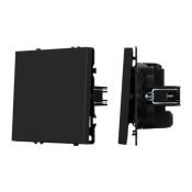 Выключатель встраиваемый одноклавишный перекрёстный 054249 SWT-NOBE-MKX1-SFPL-BK черный