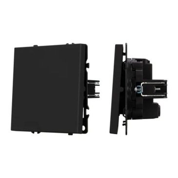 Выключатель встраиваемый одноклавишный перекрёстный 054249 SWT-NOBE-MKX1-SFPL-BK черный