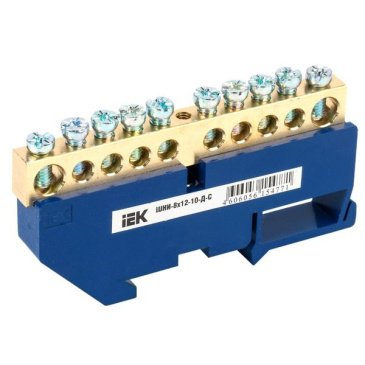 Шина N "ноль" на DIN-изол ШНИ-8х12-10-Д-С YNN10-812-10D-K07 IEK