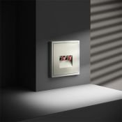 Розетка акустическая встраиваемая VOLTUM S70 4-местная сталь