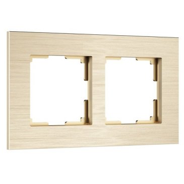 Рамка металлическая 2 поста WERKEL AluMax W0023511 шампань