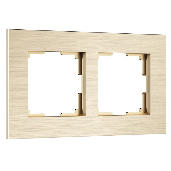 Рамка металлическая 2 поста WERKEL AluMax W0023511 шампань