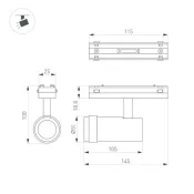Трековый светильник  10W Белый теплый 044483 MAG-VIBE-SPOT-ZOOM-R47 20-55deg на магнитный шинопровод черный