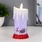 фигурка  светодиодная на батарейках «Свеча Сани новогодние», LR44, 6х6х10 см , RGB