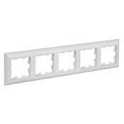 Рамка пластик 5 постов IEK BRITE BR-M52-12-K91 РУ-5-БрАБ арктический белый/белый