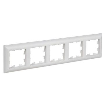 Рамка пластик 5 постов IEK BRITE BR-M52-12-K91 РУ-5-БрАБ арктический белый/белый