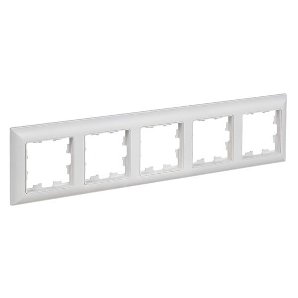 Рамка пластик 5 постов IEK BRITE BR-M52-12-K91 РУ-5-БрАБ арктический белый/белый