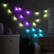 Умная гирлянда «Нить» RGB с насадками «Лампочки» темная нить, управление с приложения, USB, 6.0 м., USB, 20Led, IP20