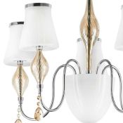 Люстра на штанге Lightstar без лампы 806050 ESCICA 5х40W E14+1х40W G9 хром/коньяк