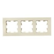 Рамка пластик 3 поста IEK BRITE BR-M32-51-K10 РУ-3-Бр бежевый рифленый