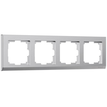 Рамка пластик 4 поста WERKEL Stark / W0041865 серебряный матовый