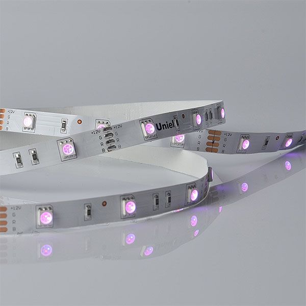 Светодиодная лента RGB 5050 12V  7.2W/m 30Led/метр UL-00004371 ULS-M22-5050-30LED-m-10mm-IP20-7.2W-m-5M-RGB PROFI