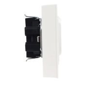 Штепсельная розетка встраиваемая двойная IEK BRITE 16А BR-R24-16-K36-F РСш12-3-БрЖ с з/к и шторками в сборе жемчуг